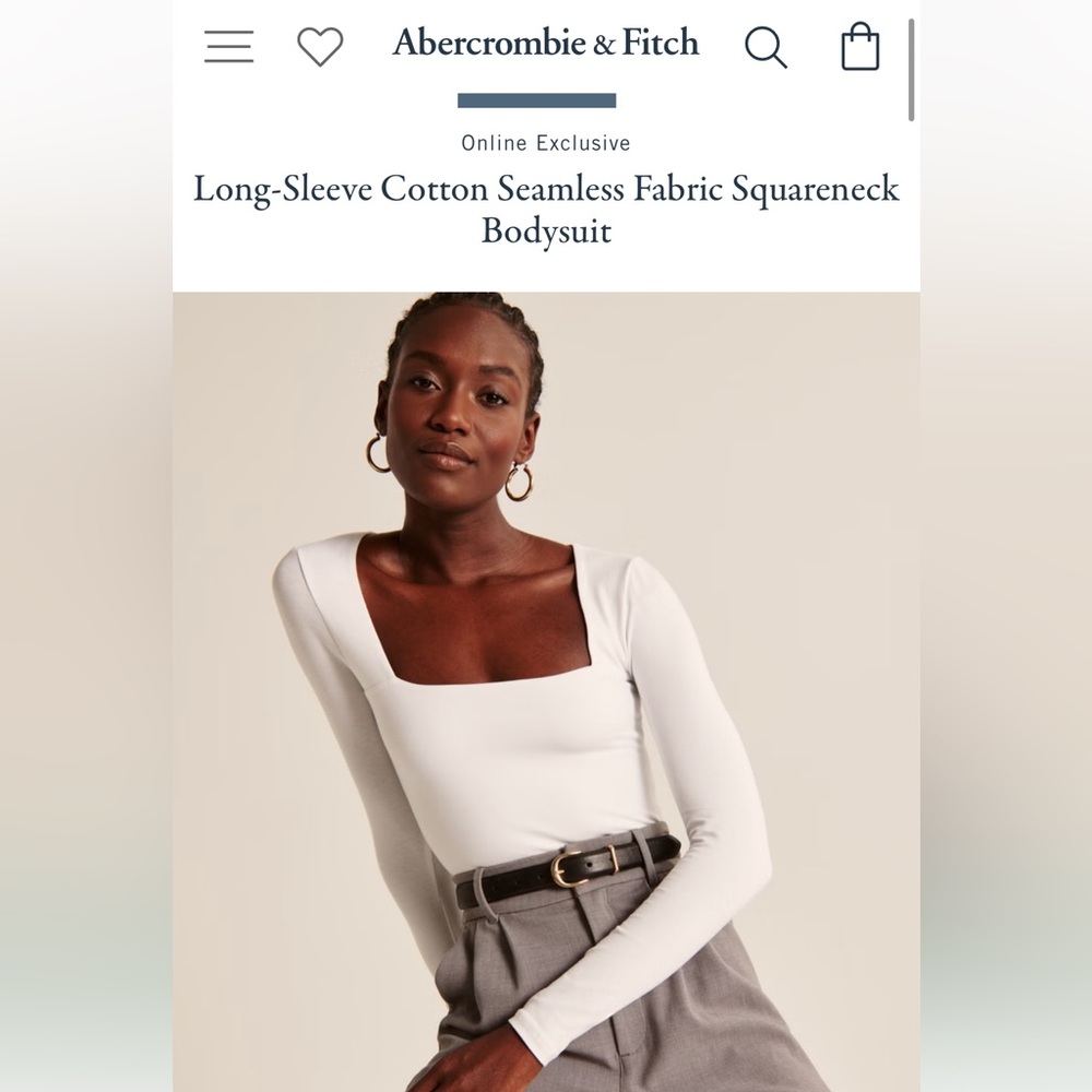 Abercrombie Long Sleeve Squareneck Bodysuit